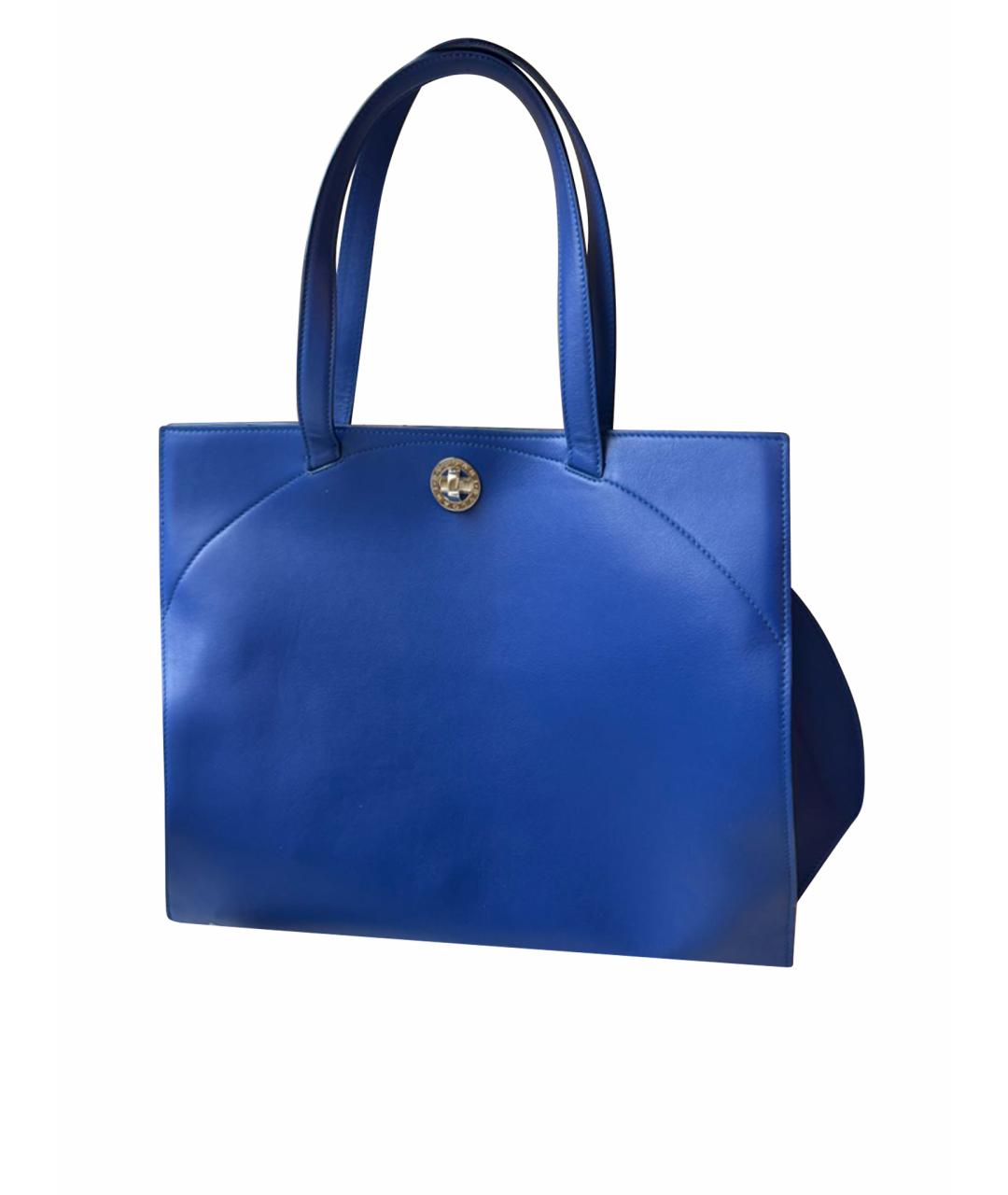 BVLGARI Синяя кожаная сумка через плечо, фото 1