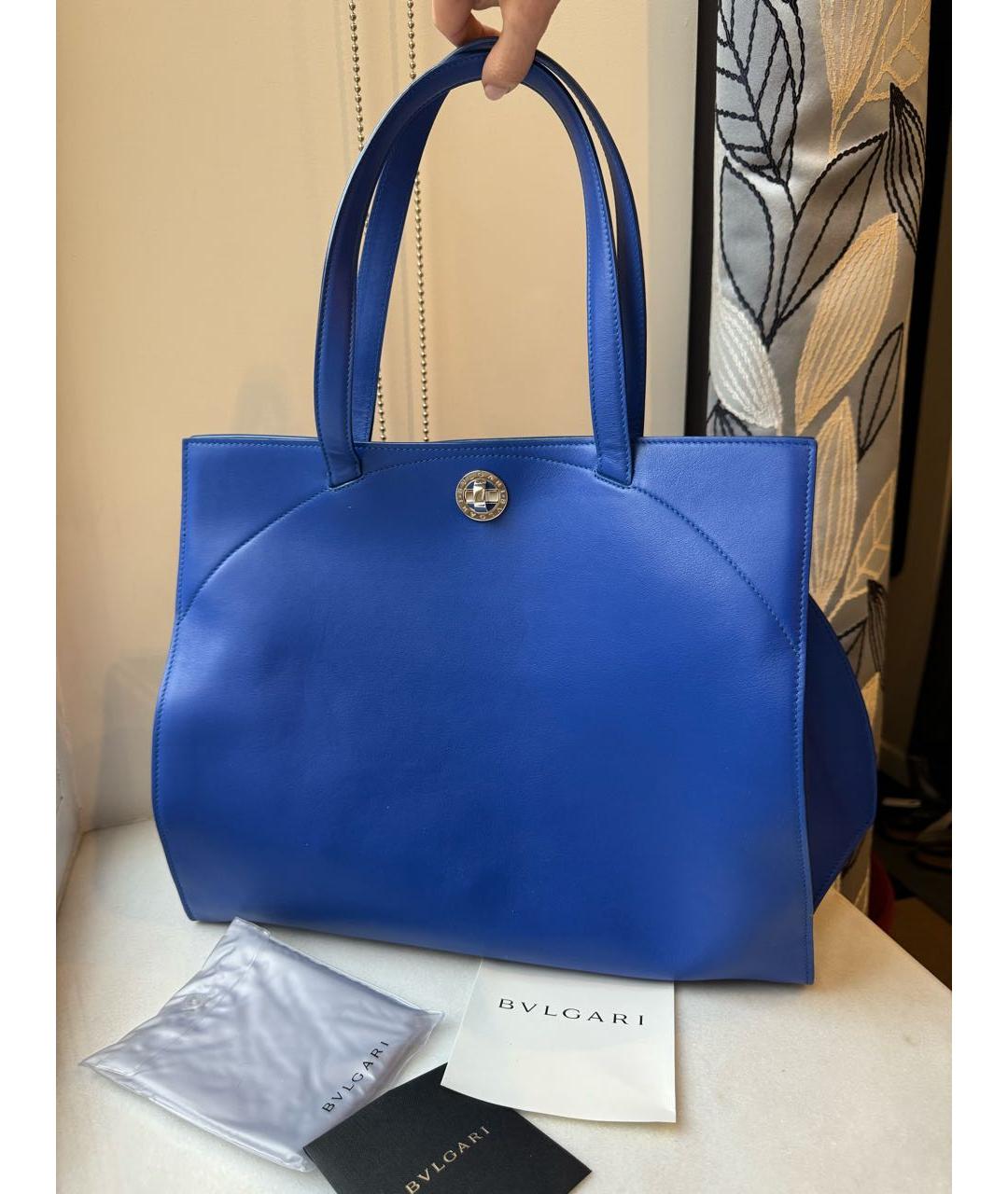 BVLGARI Синяя кожаная сумка через плечо, фото 6