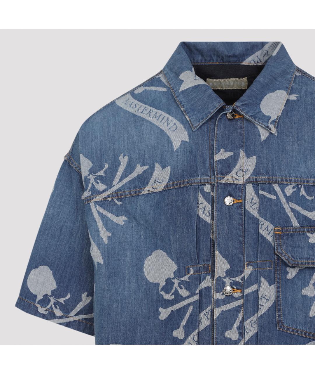 MASTERMIND WORLD Синяя хлопковая кэжуал рубашка, фото 3