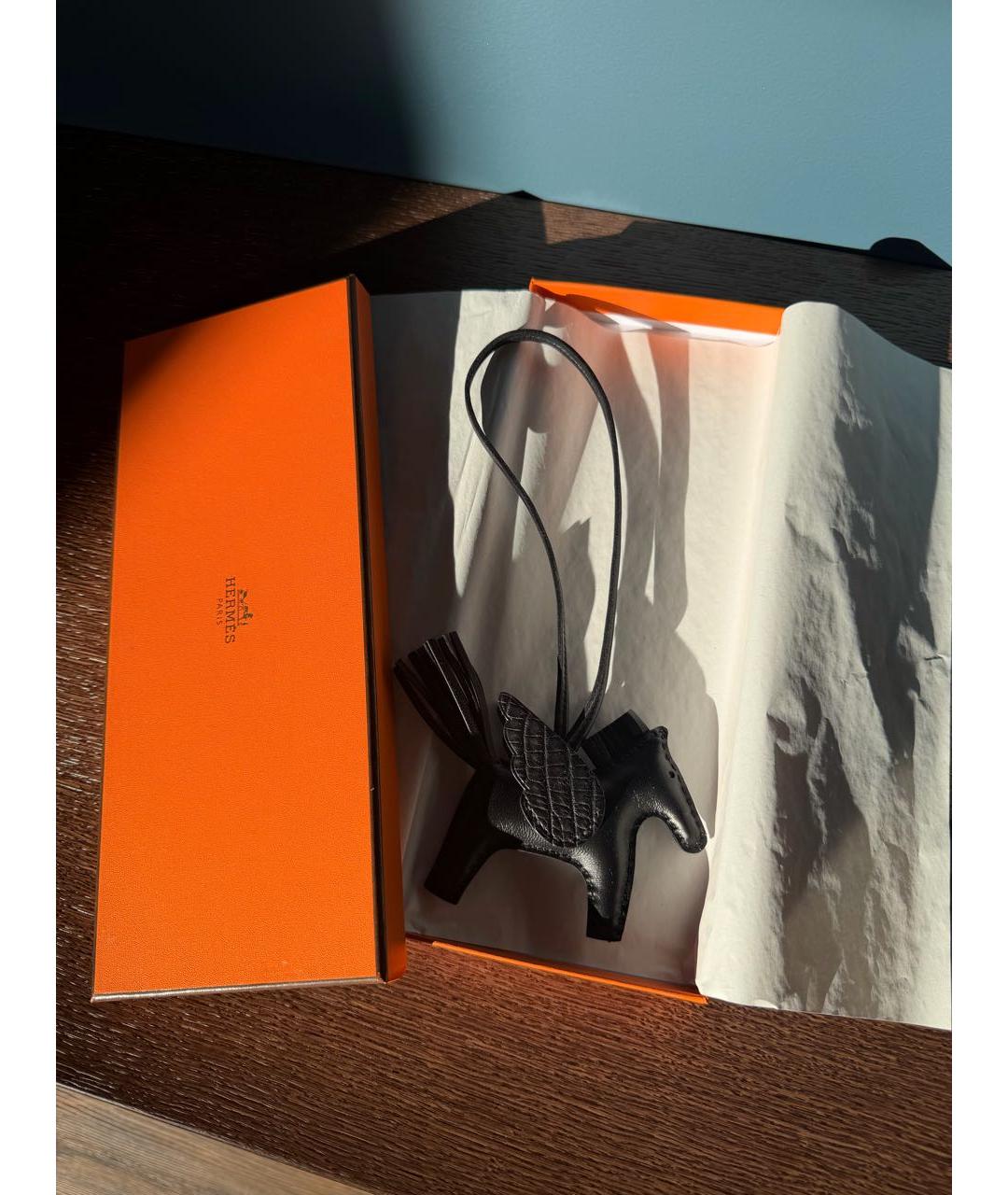 HERMES Черный брелок, фото 4