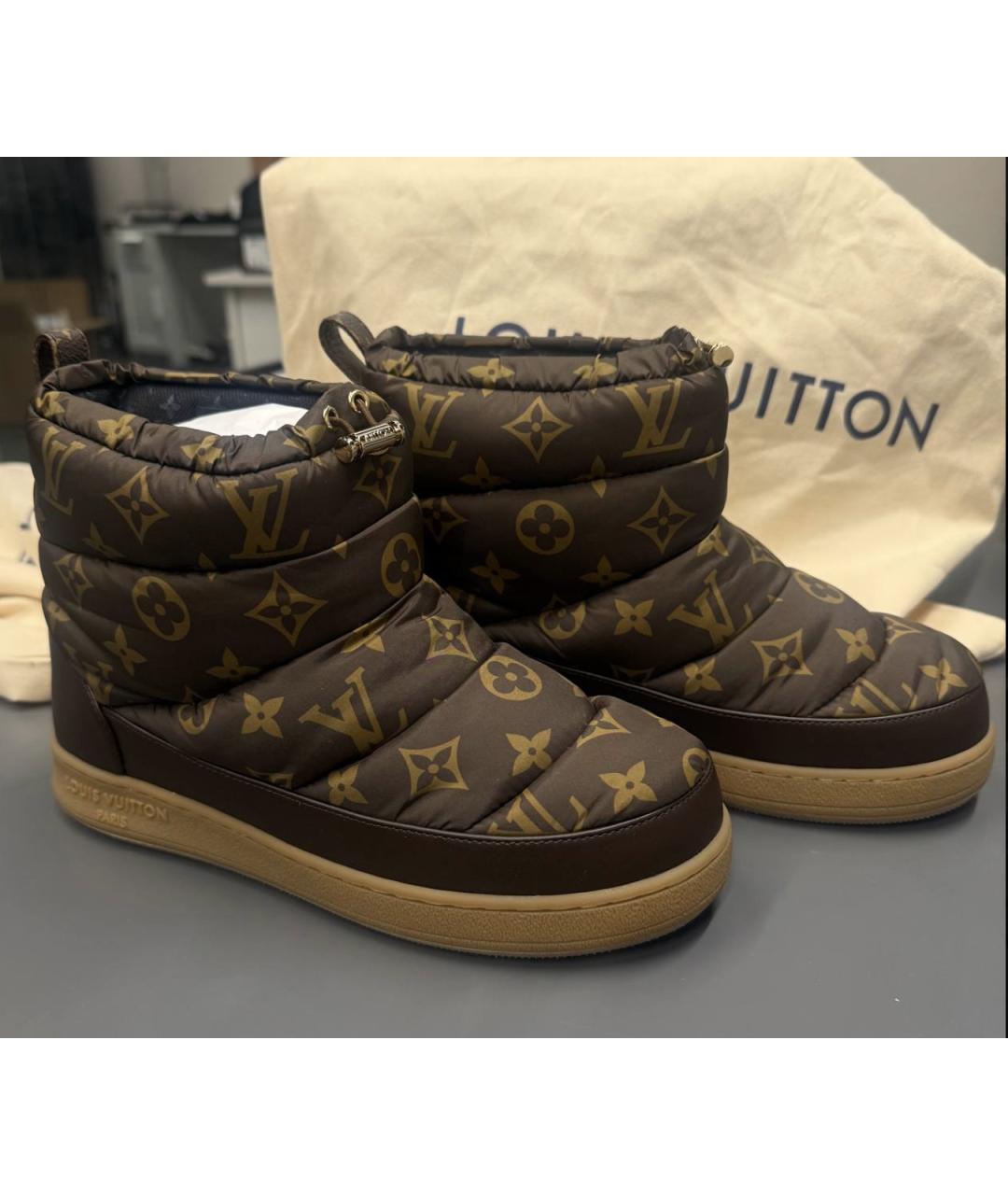 LOUIS VUITTON Коричневые кожаные ботинки, фото 3