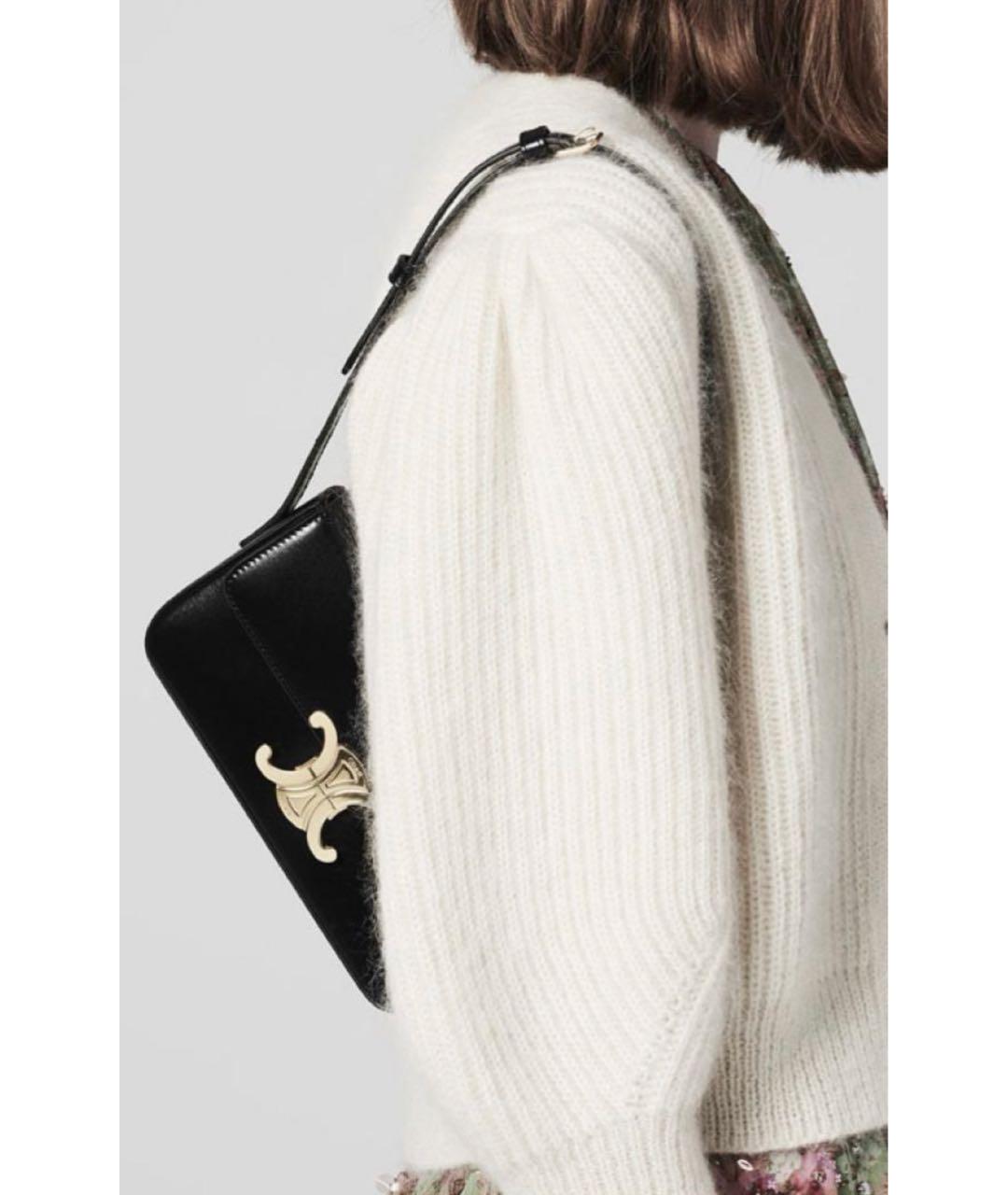 CELINE Черная кожаная сумка с короткими ручками, фото 4