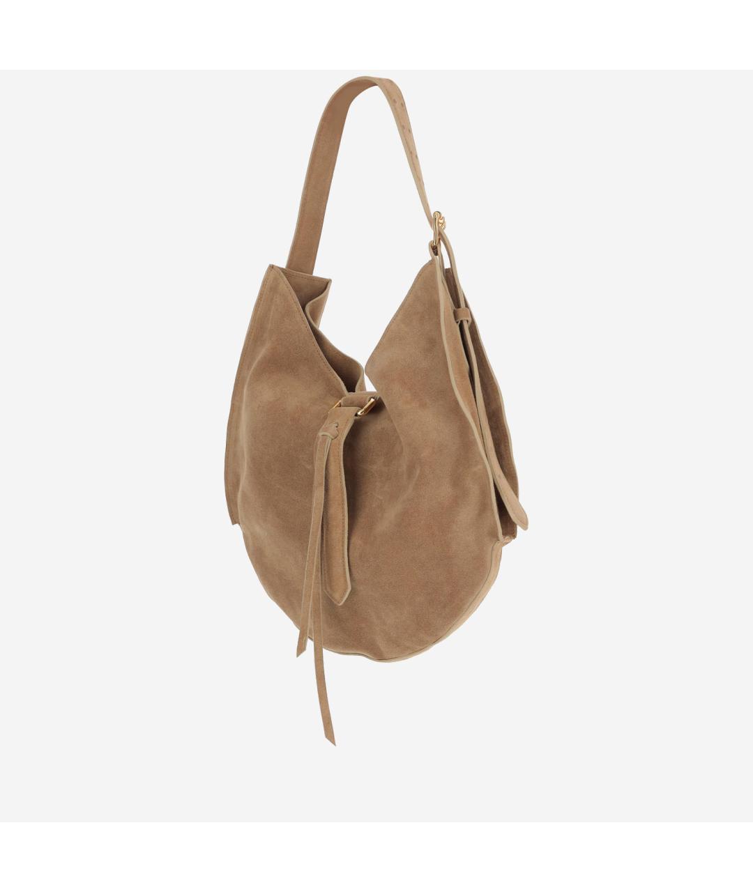 RADICA STUDIO Бежевая замшевая сумка через плечо, фото 2