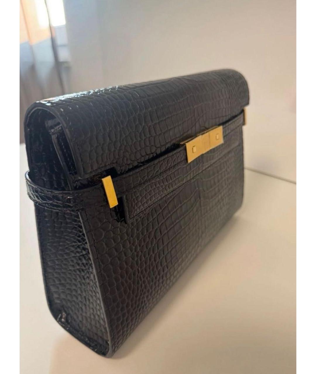 SAINT LAURENT Черная кожаная сумка через плечо, фото 2