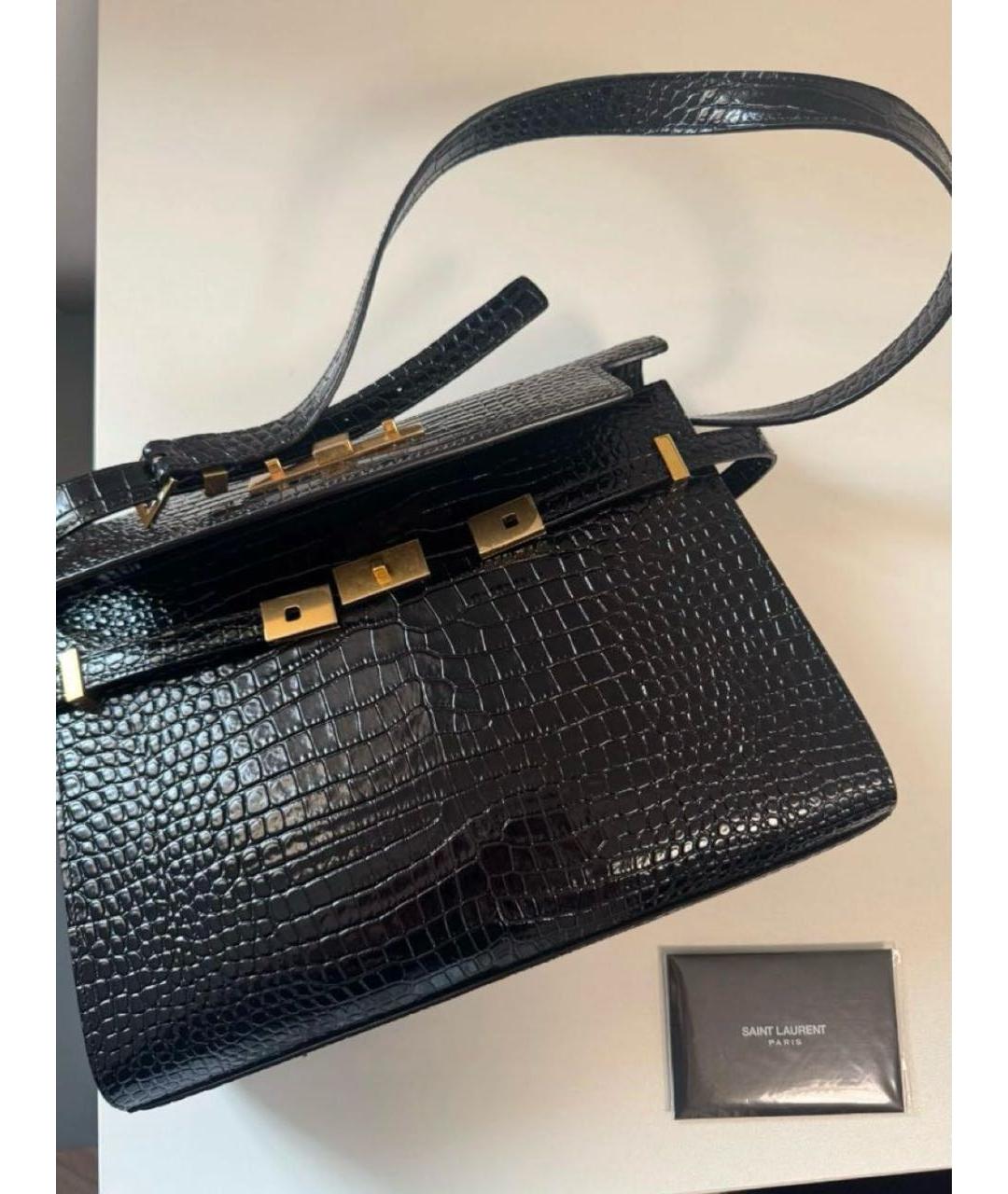 SAINT LAURENT Черная кожаная сумка через плечо, фото 5