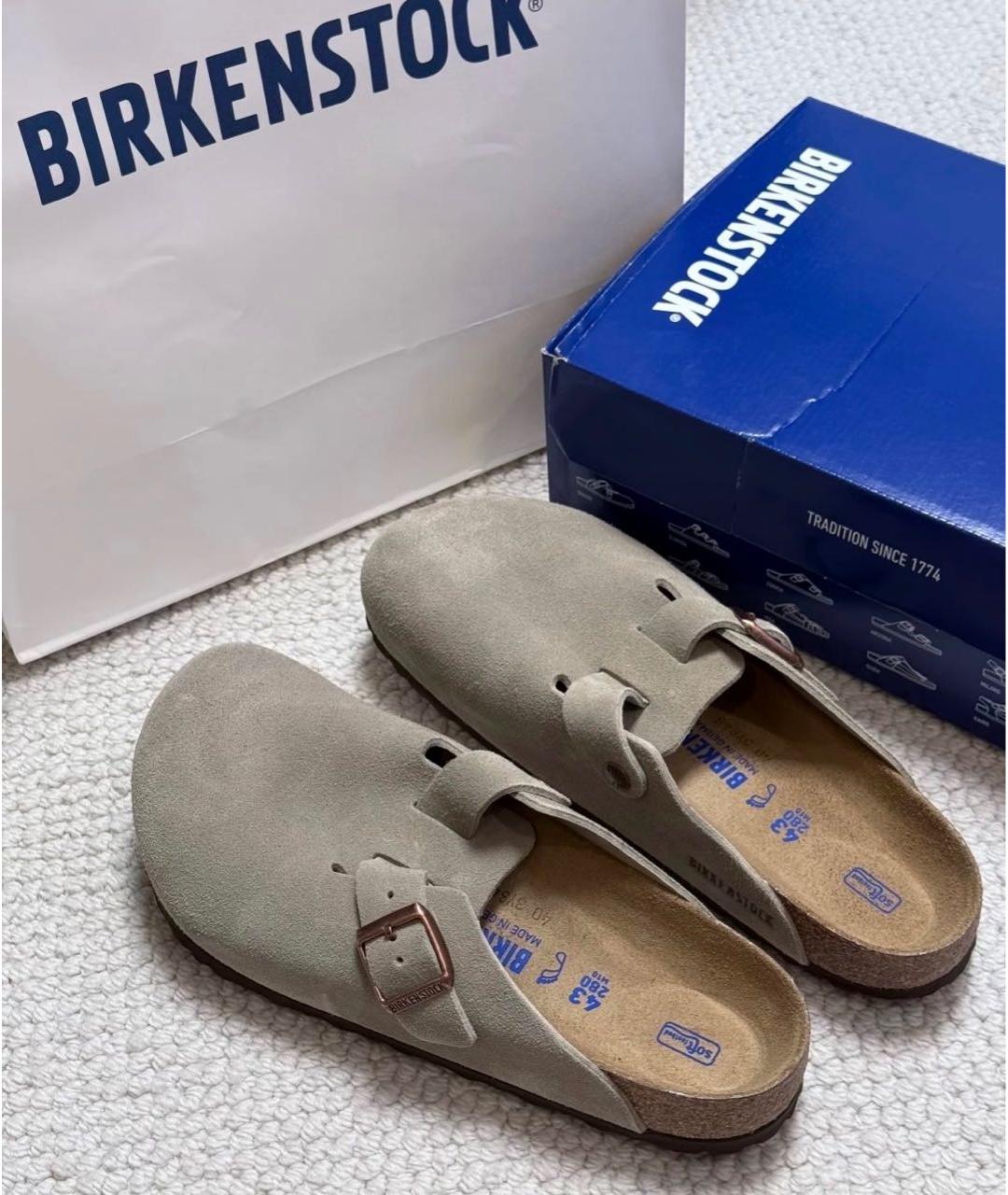 BIRKENSTOCK Бежевые замшевые сандалии, фото 2