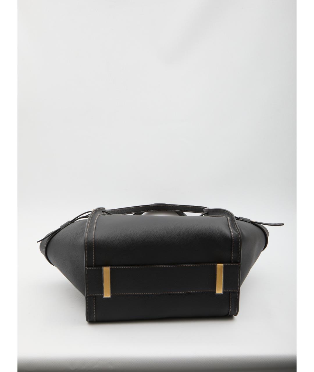 TOD'S Черная кожаная сумка тоут, фото 3