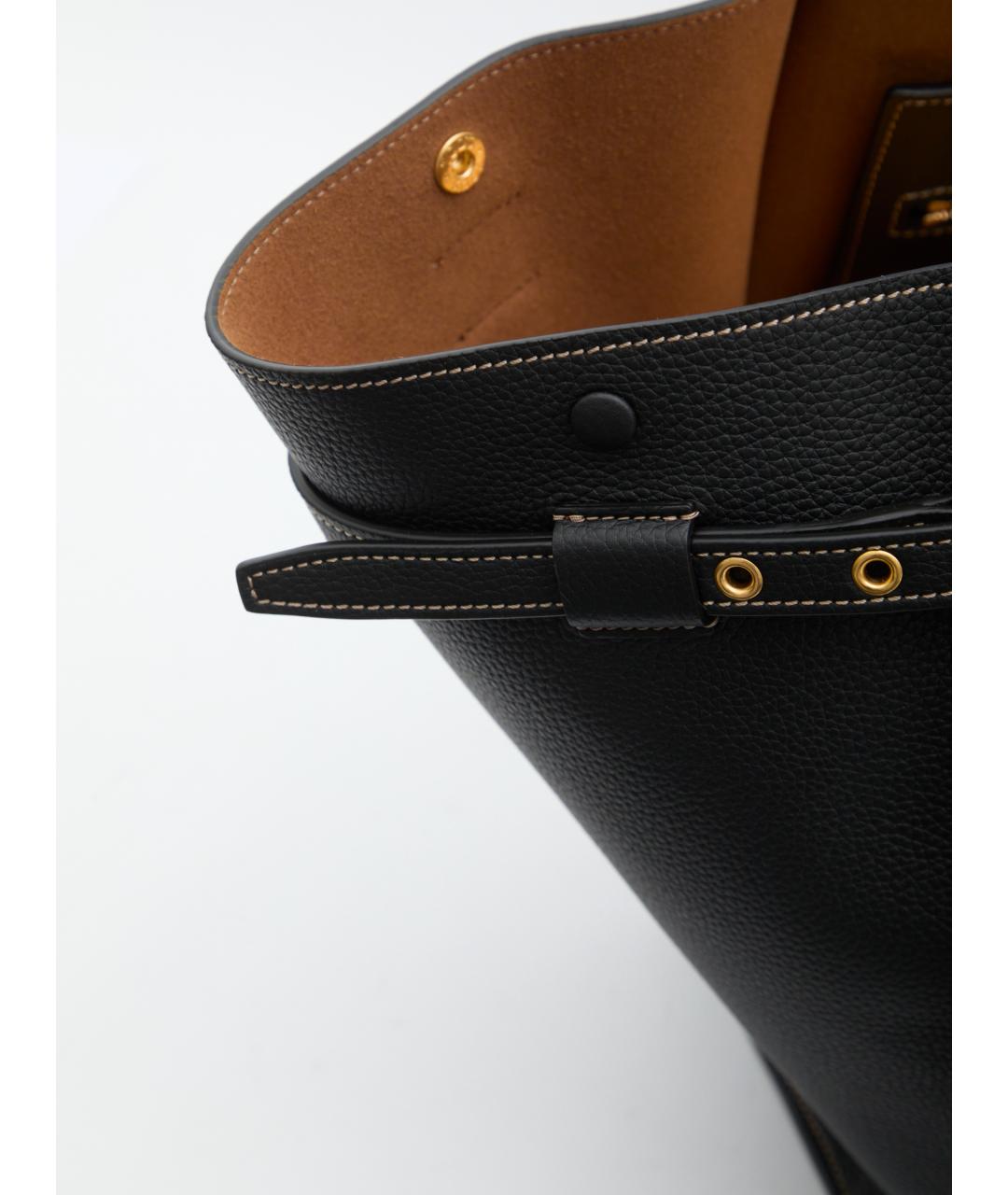 TOD'S Черная кожаная сумка тоут, фото 4