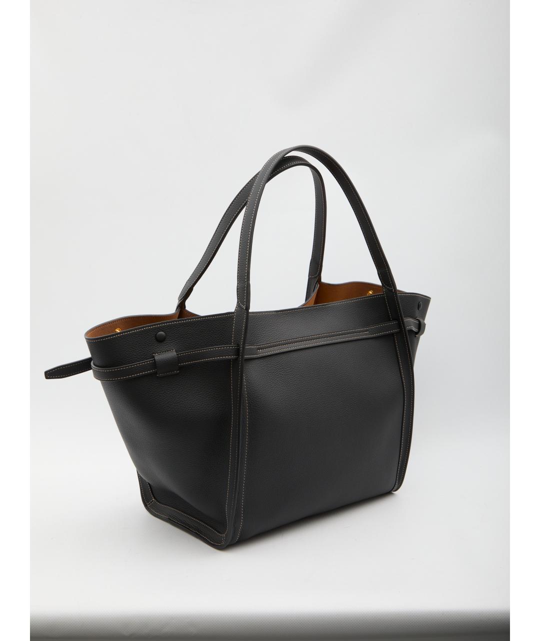 TOD'S Черная кожаная сумка тоут, фото 2