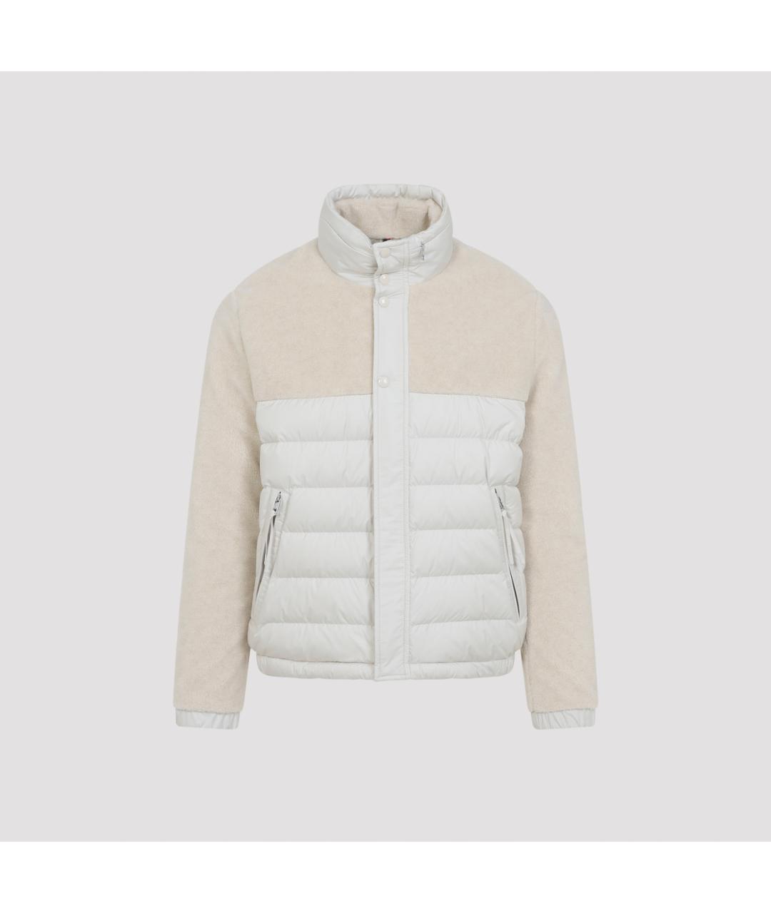 MONCLER Бежевый полиэстеровый пуховик, фото 2