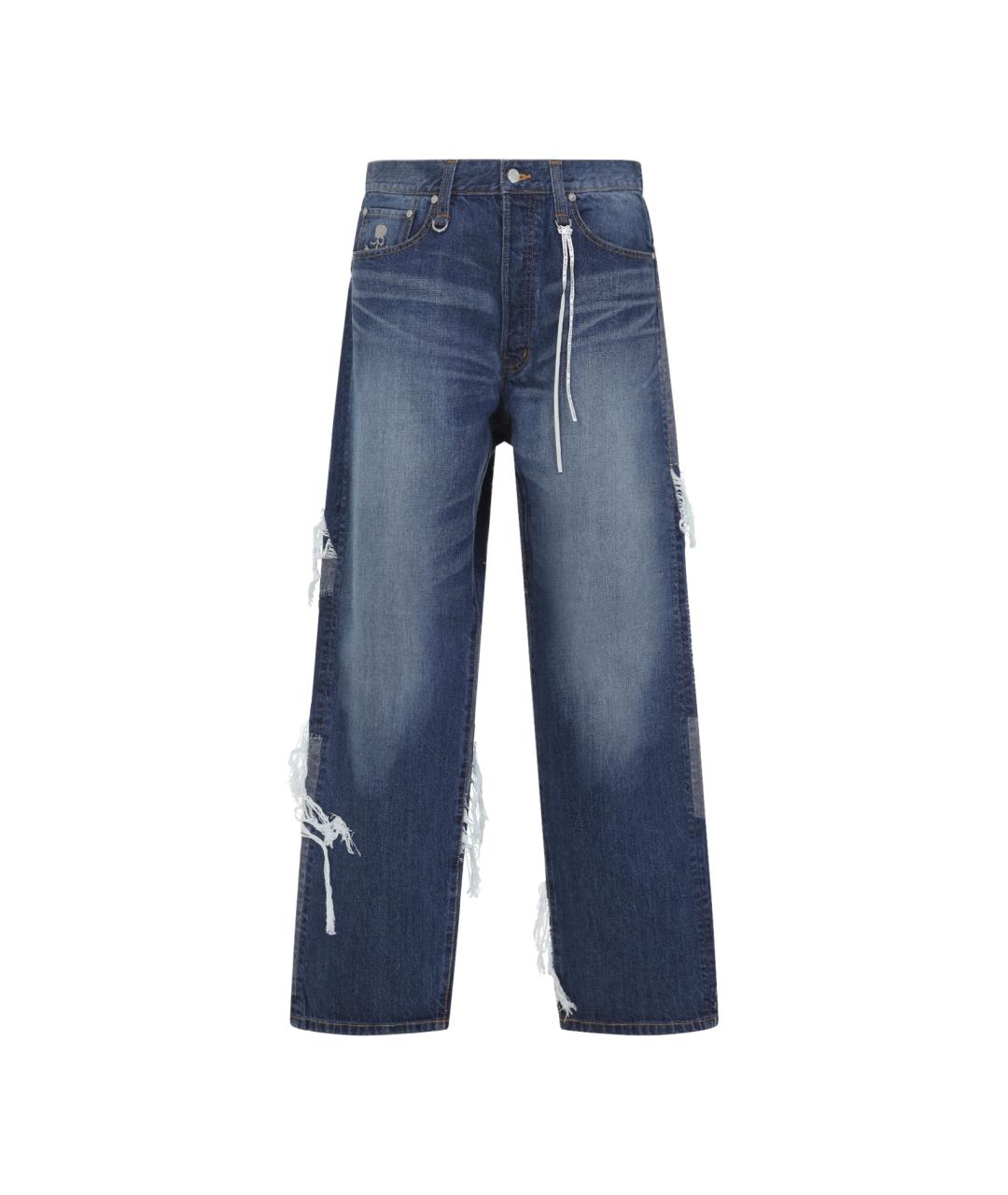MASTERMIND WORLD Синие хлопковые прямые джинсы, фото 1
