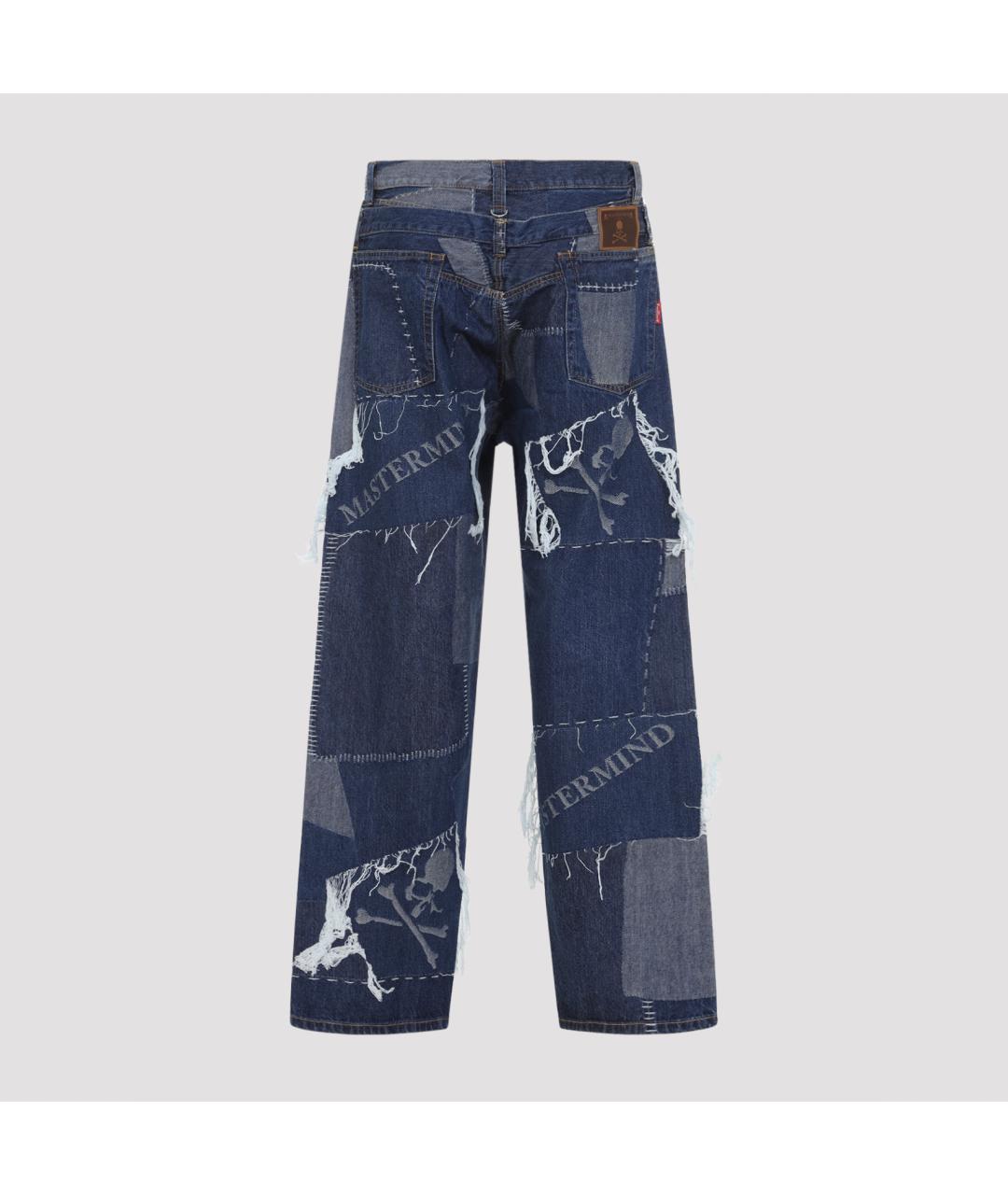 MASTERMIND WORLD Синие хлопковые прямые джинсы, фото 3