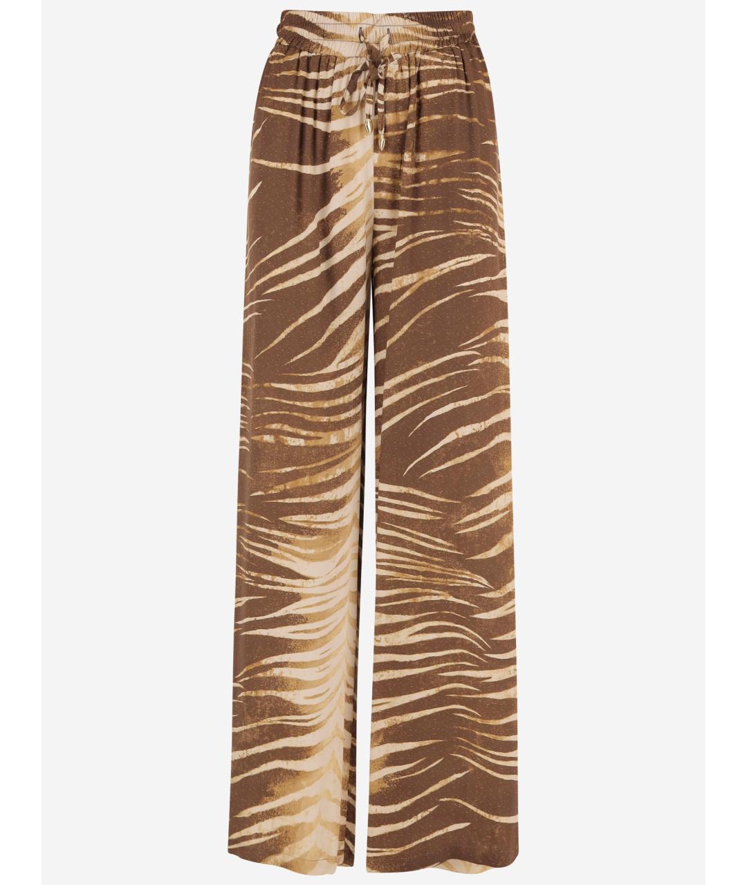 JUST CAVALLI Мульти вискозные брюки широкие, фото 4