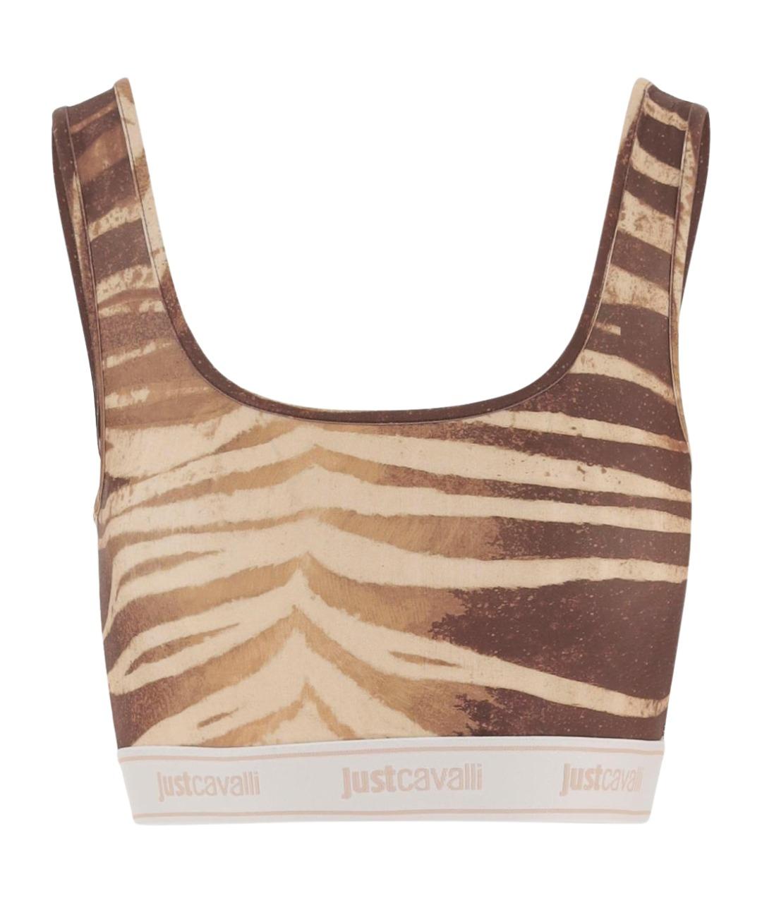 JUST CAVALLI Бежевая полиэстеровая майка, фото 1
