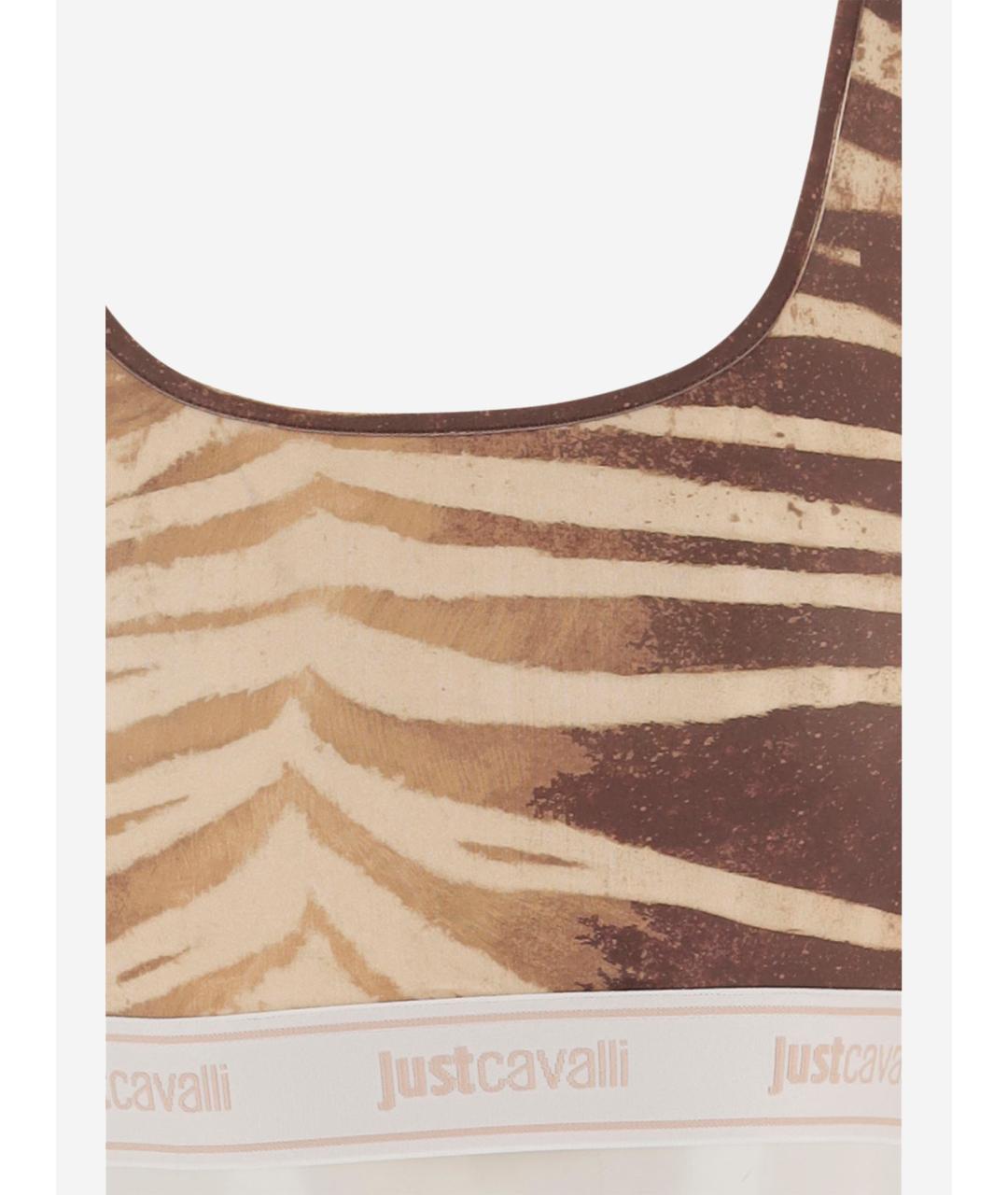 JUST CAVALLI Бежевая полиэстеровая майка, фото 3
