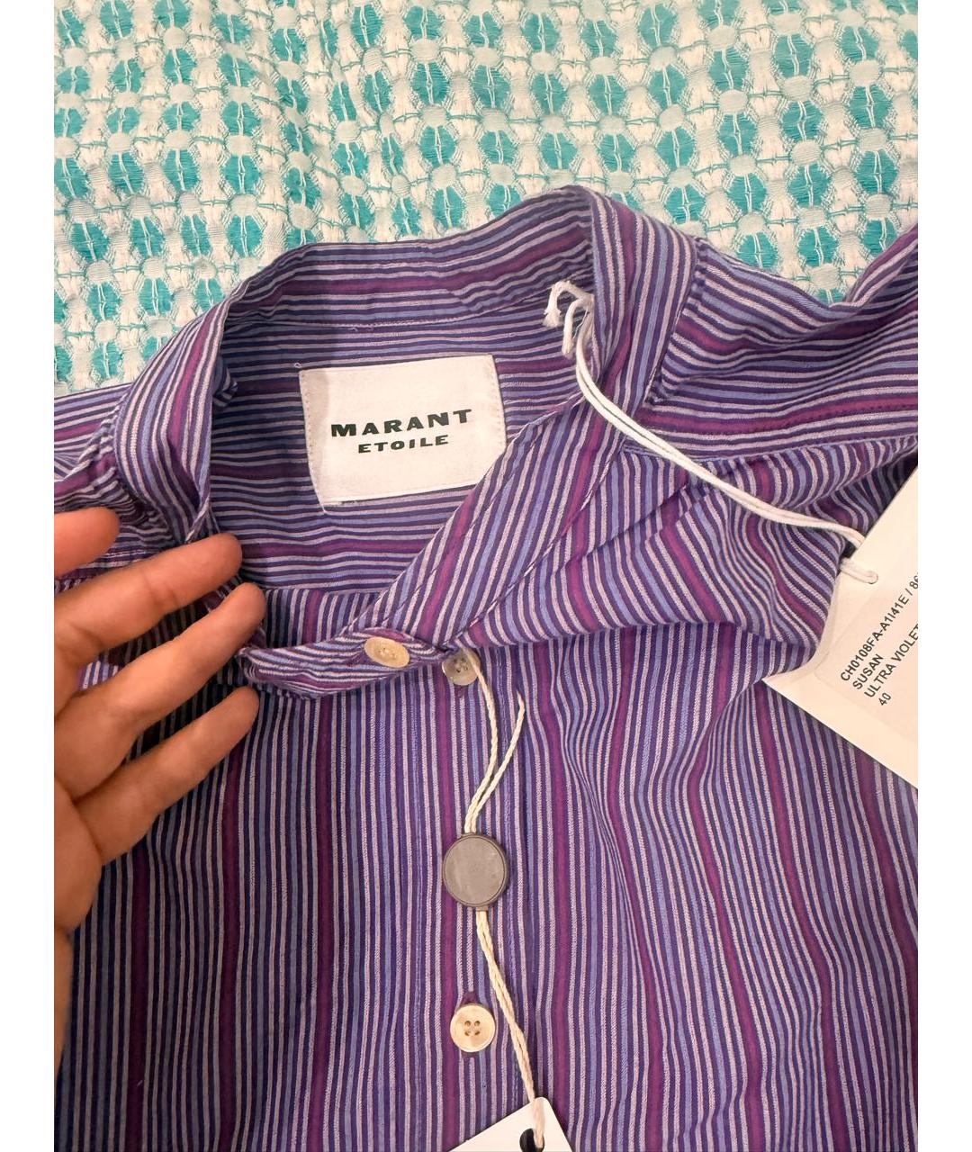 ISABEL MARANT ETOILE Фиолетовая хлопковая блузы, фото 3