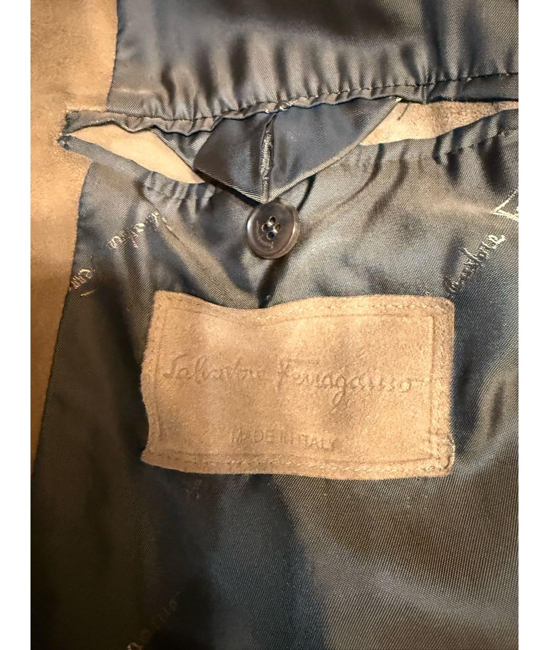 FERRAGAMO Бежевый замшевый пиджак, фото 6