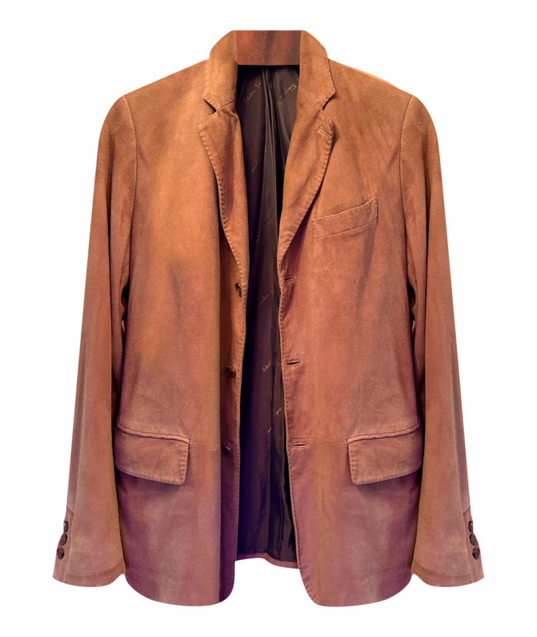 FERRAGAMO Бежевый замшевый пиджак, фото 1