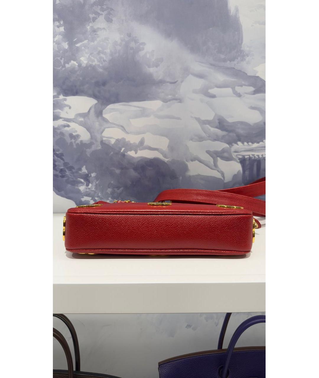 CHANEL Красная кожаная сумка через плечо, фото 7