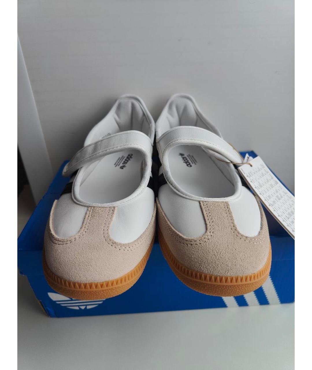 ADIDAS Белые кожаные балетки, фото 8