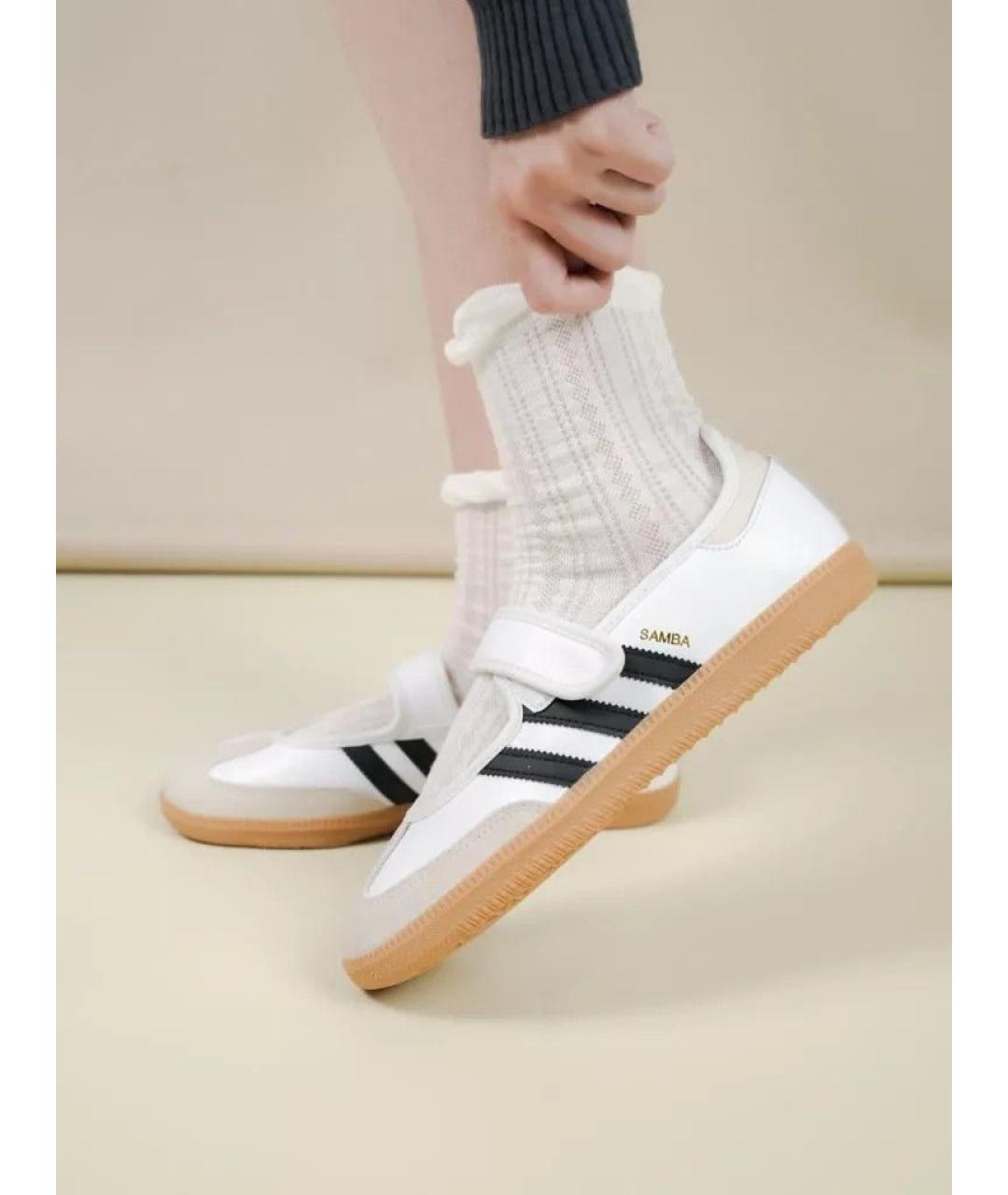 ADIDAS Белые кожаные балетки, фото 2