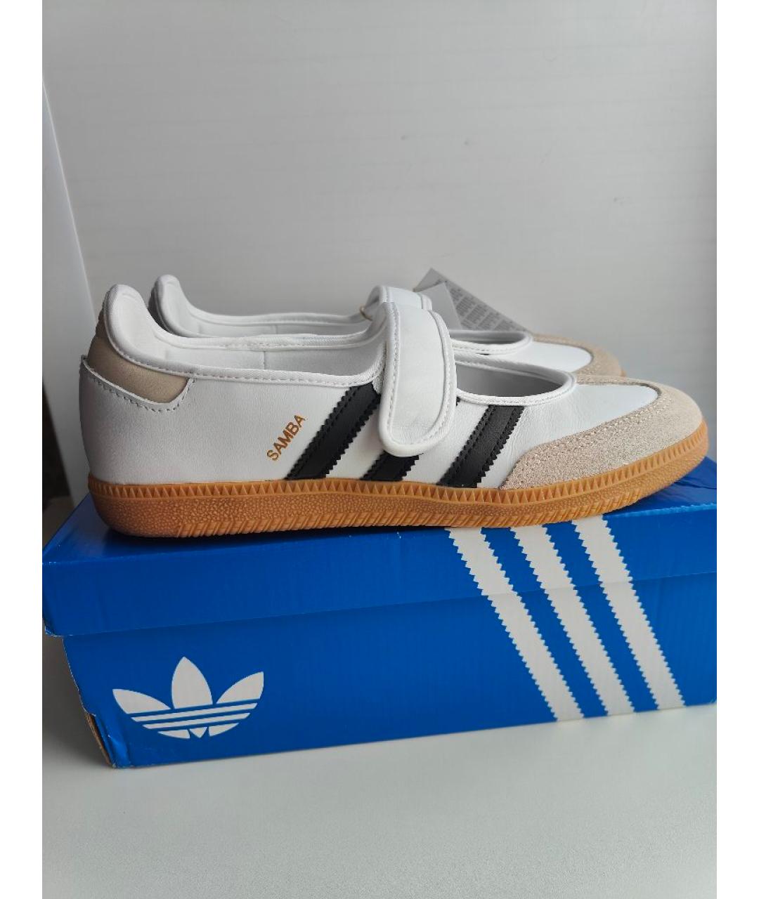 ADIDAS Белые кожаные балетки, фото 3