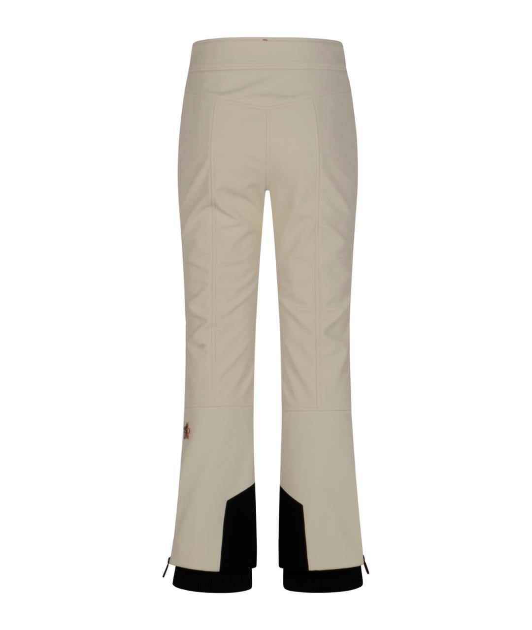 MONCLER GRENOBLE Белые полиамидовые прямые брюки, фото 2