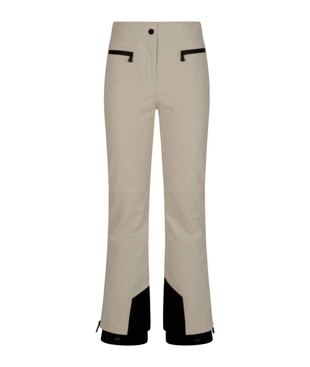 MONCLER GRENOBLE Белые полиамидовые прямые брюки, фото 1