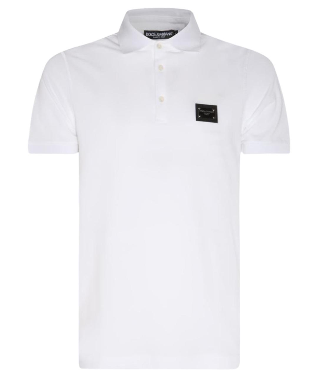 DOLCE&GABBANA Белое хлопковое поло с коротким рукавом, фото 1