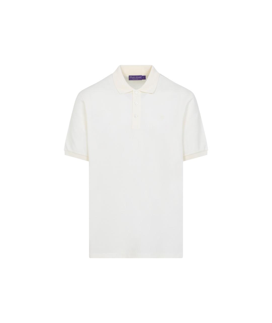 RALPH LAUREN PURPLE LABEL Белое хлопковое поло с коротким рукавом, фото 1