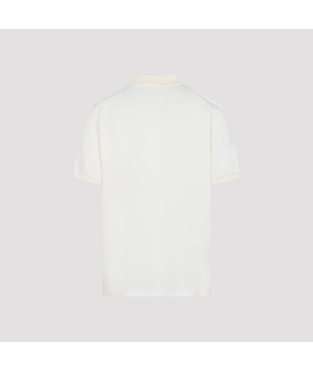 RALPH LAUREN PURPLE LABEL Белое хлопковое поло с коротким рукавом, фото 3