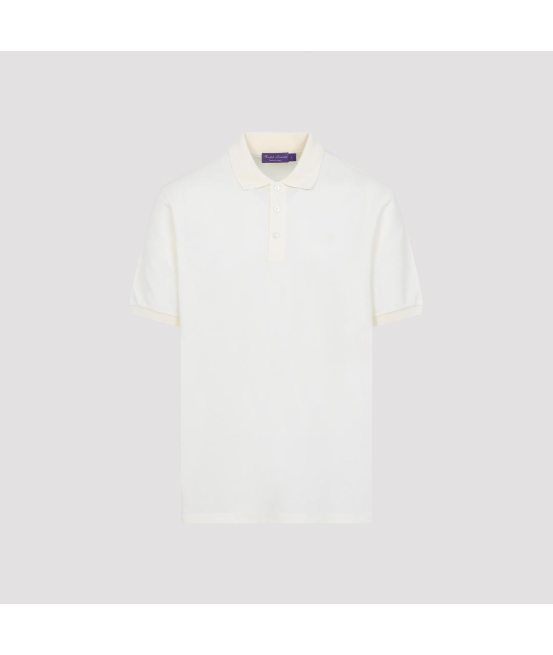 RALPH LAUREN PURPLE LABEL Белое хлопковое поло с коротким рукавом, фото 2