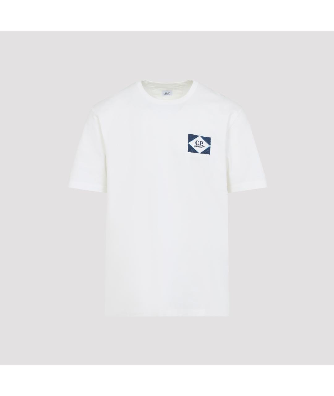 CP COMPANY Белая хлопковая футболка, фото 2