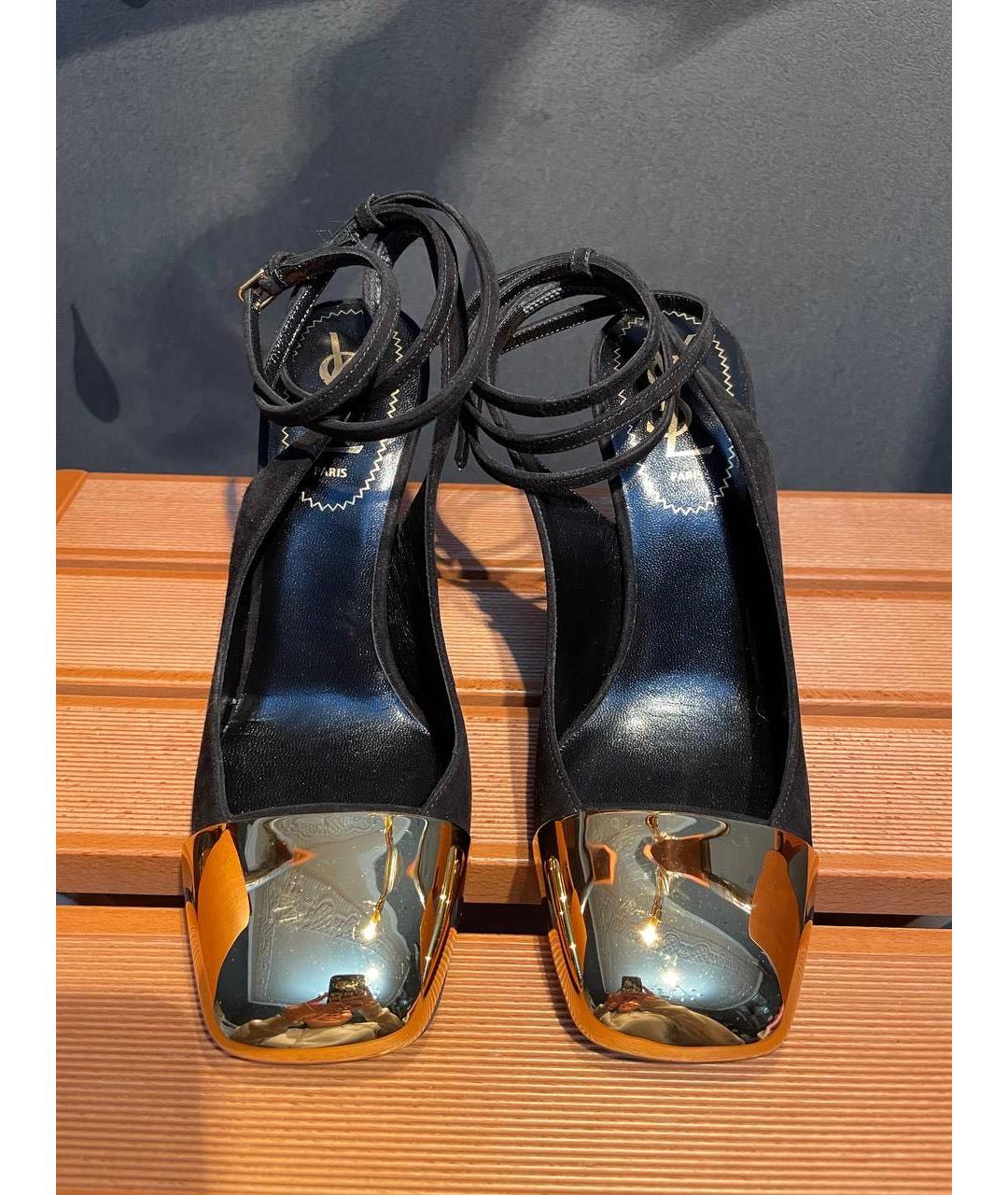 SAINT LAURENT Черные кожаные туфли, фото 2