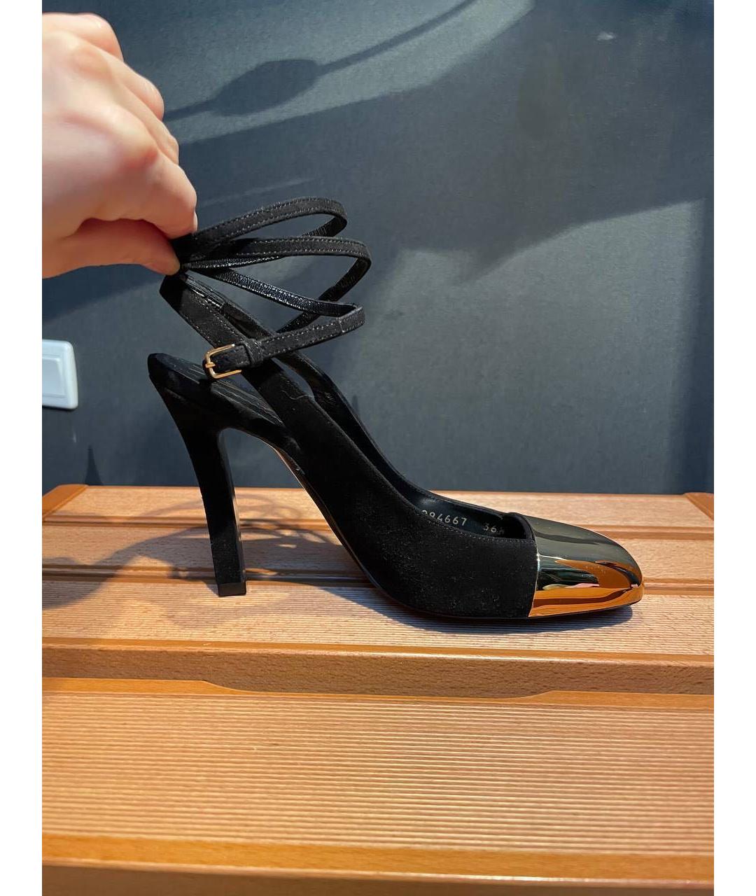 SAINT LAURENT Черные кожаные туфли, фото 6