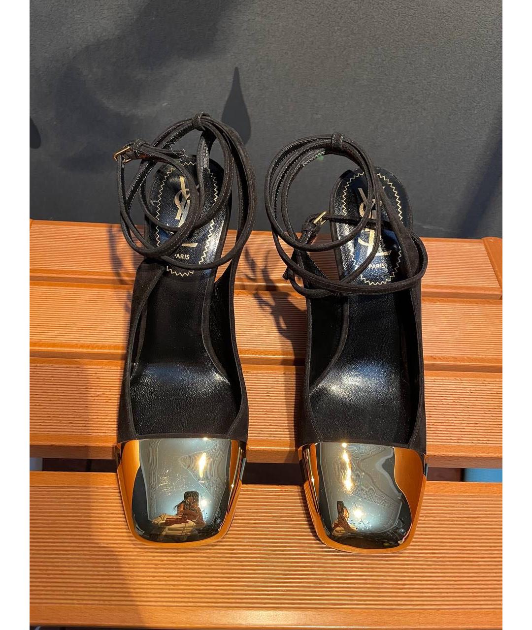 SAINT LAURENT Черные кожаные туфли, фото 4