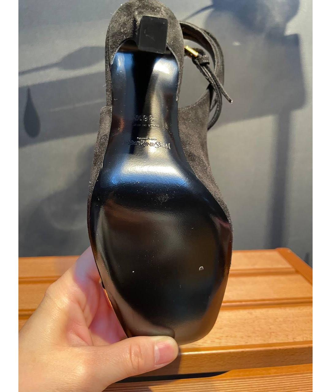 SAINT LAURENT Черные кожаные туфли, фото 5