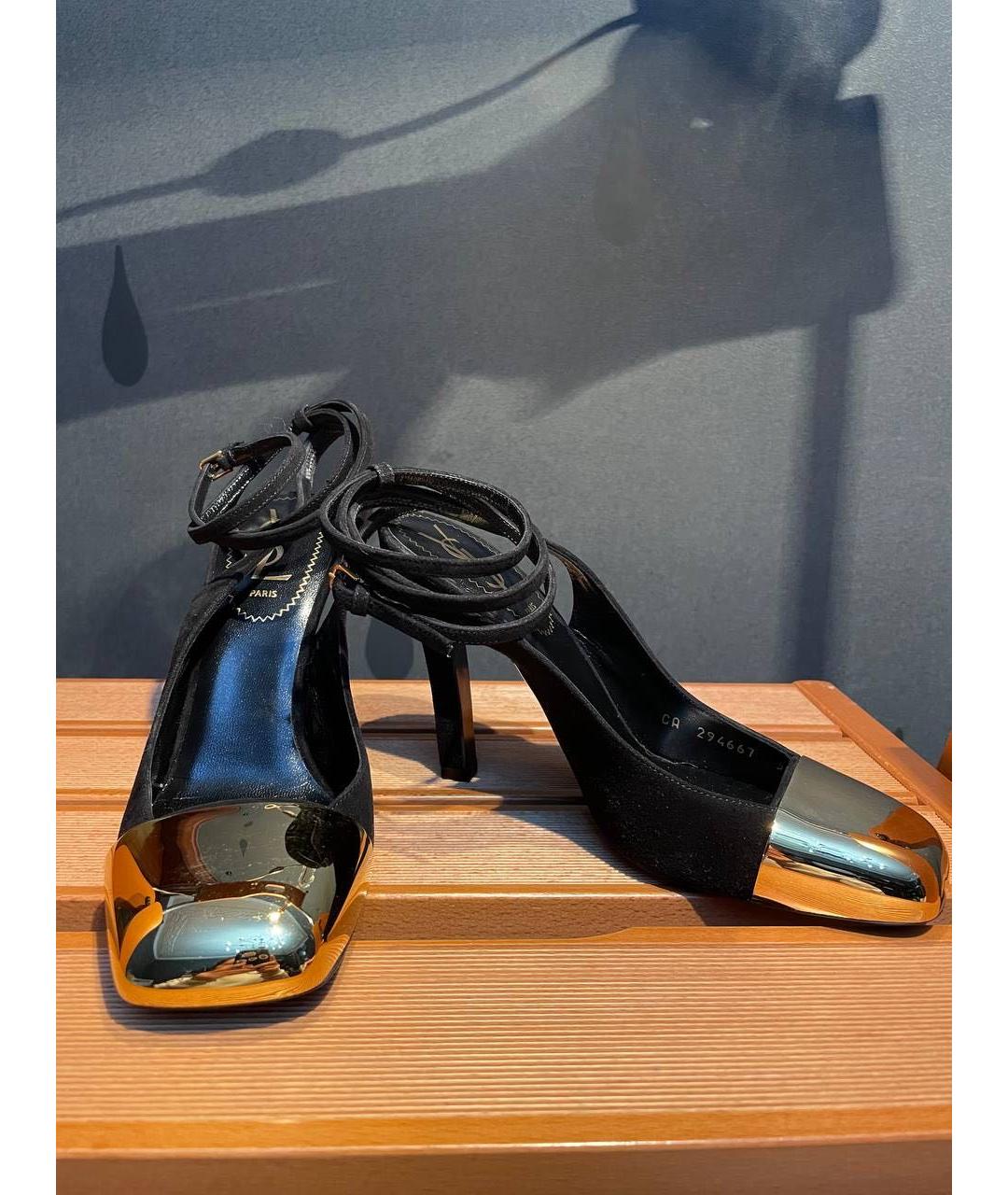 SAINT LAURENT Черные кожаные туфли, фото 3