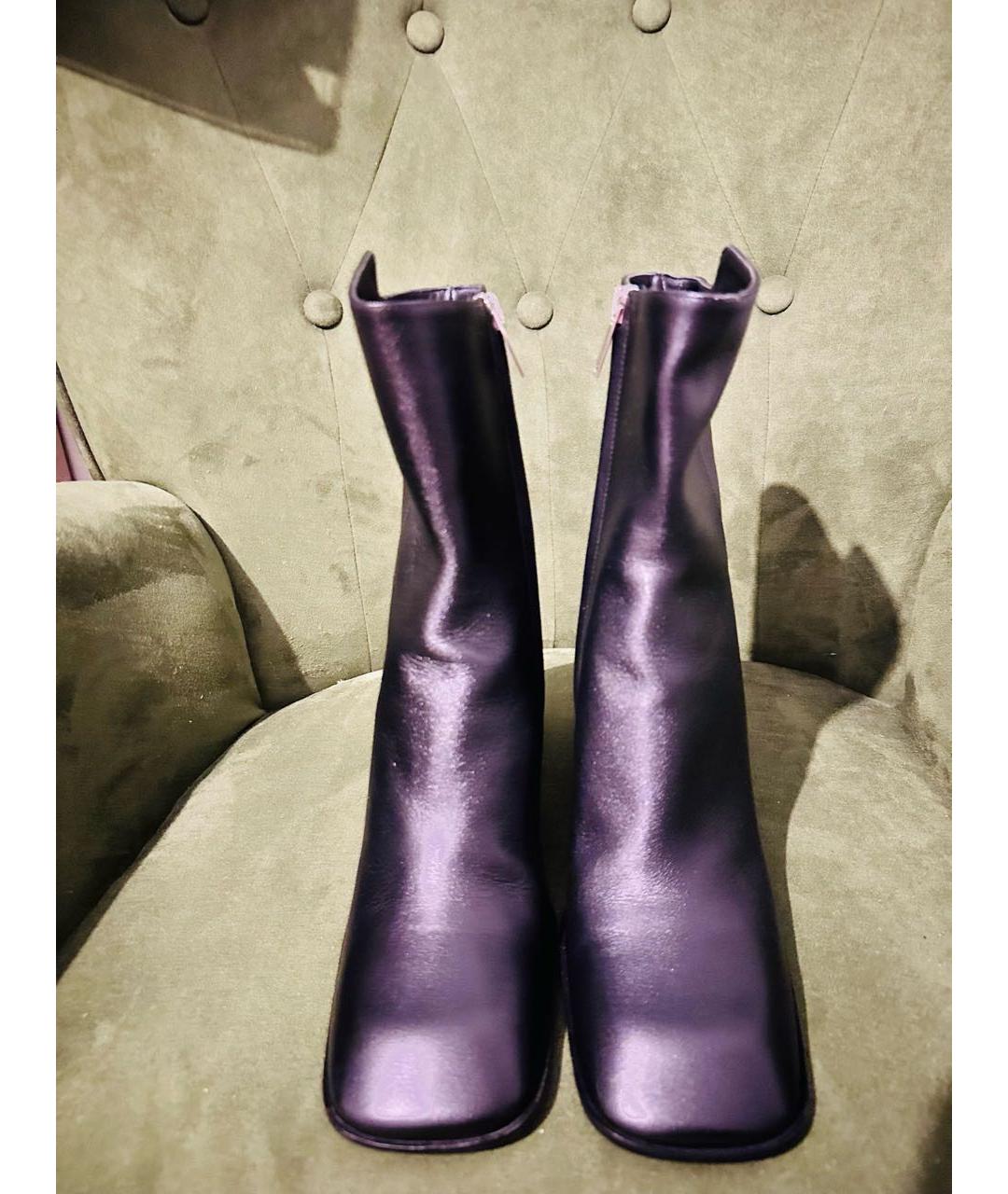 MCQ ALEXANDER MCQUEEN Черные кожаные ботильоны, фото 2