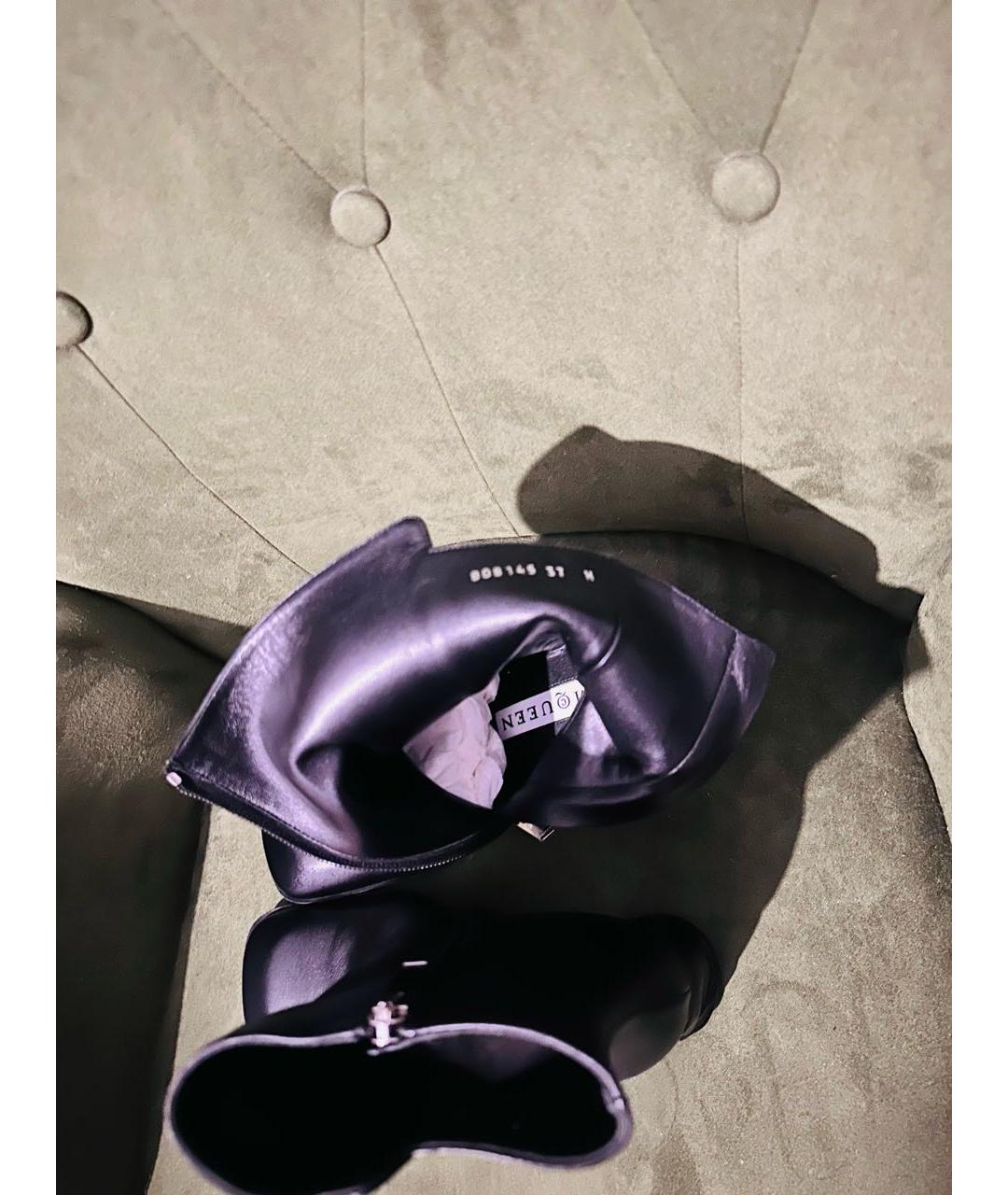 MCQ ALEXANDER MCQUEEN Черные кожаные ботильоны, фото 3