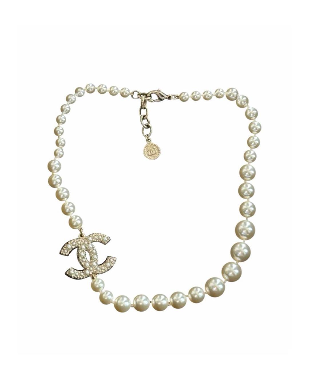 CHANEL Белый жемчужный чокер, фото 3