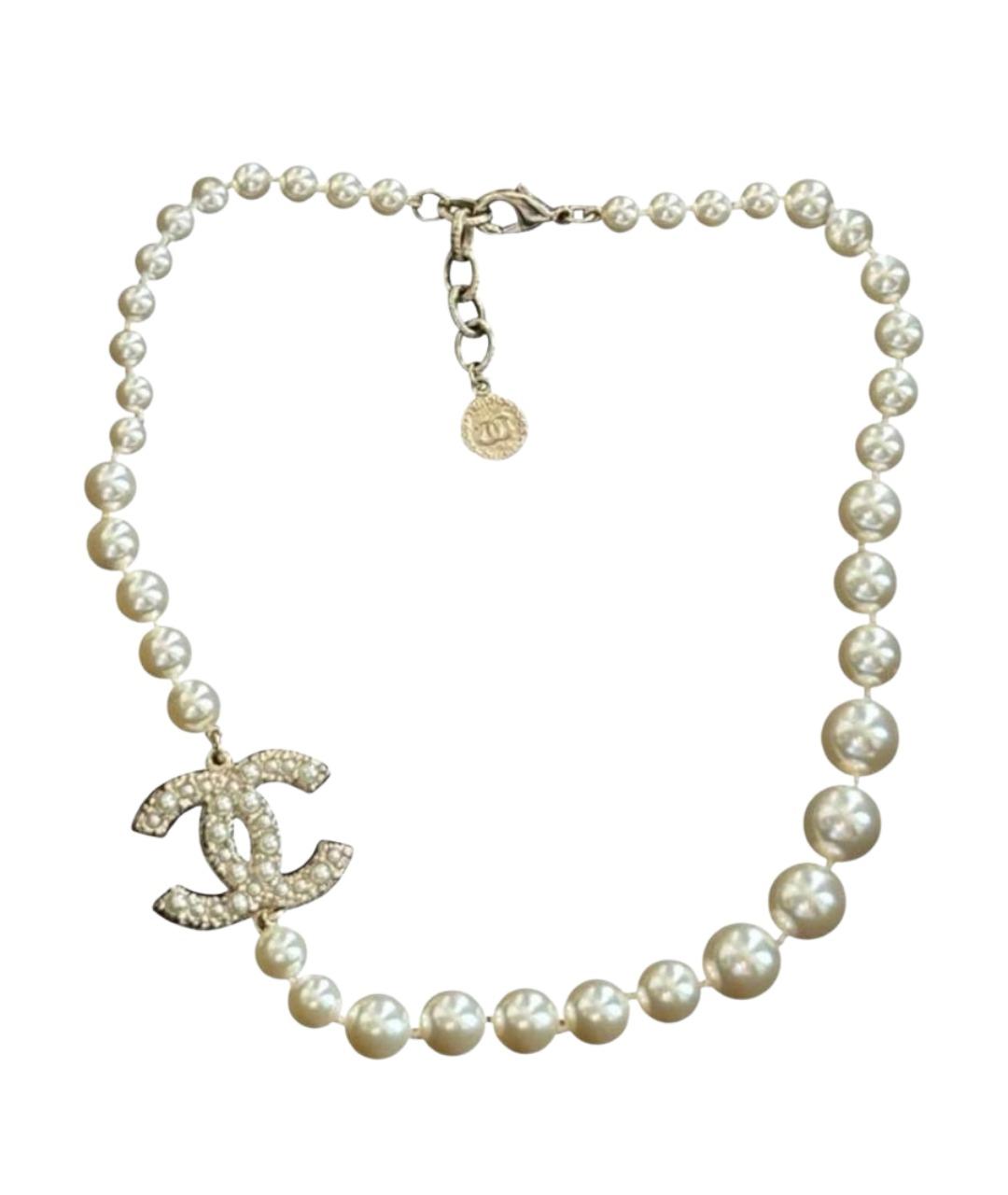 CHANEL Белый жемчужный чокер, фото 1