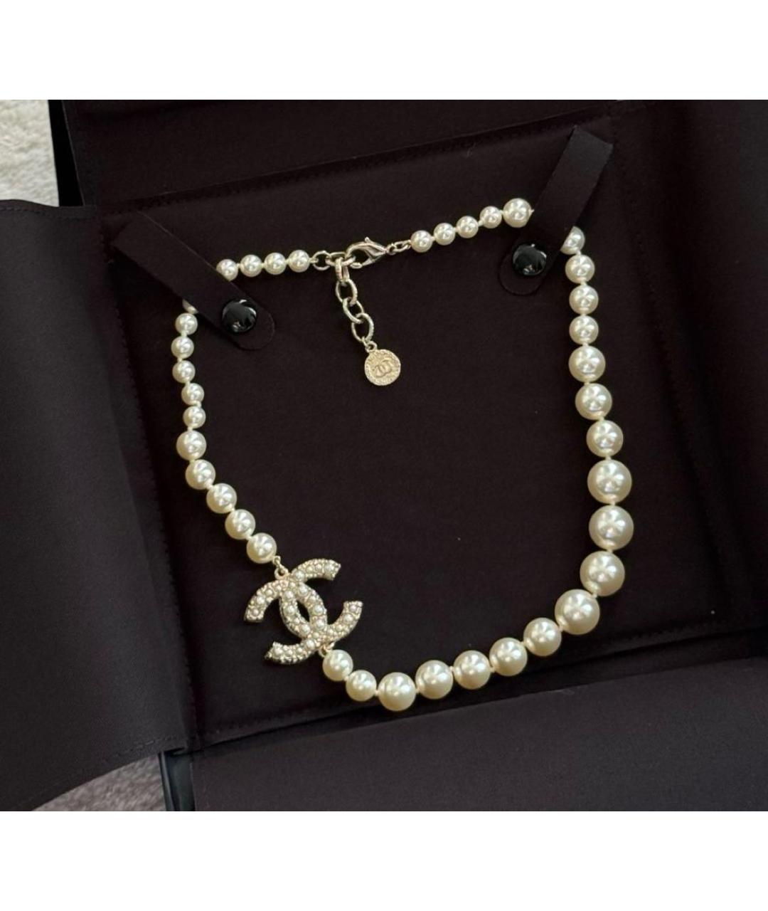 CHANEL Белый жемчужный чокер, фото 2