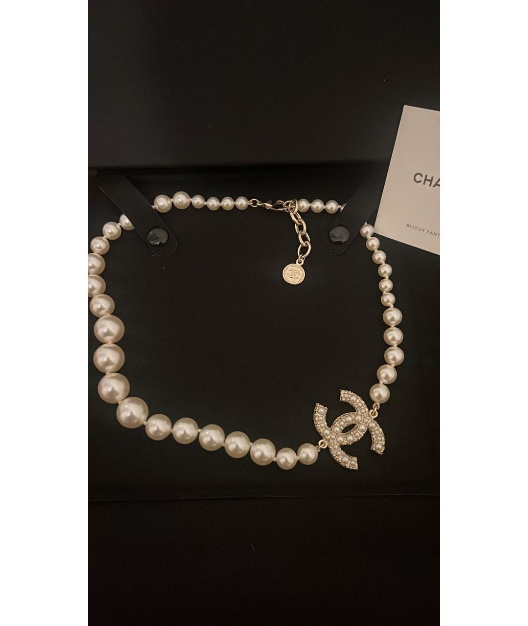 CHANEL Белый жемчужный чокер, фото 2