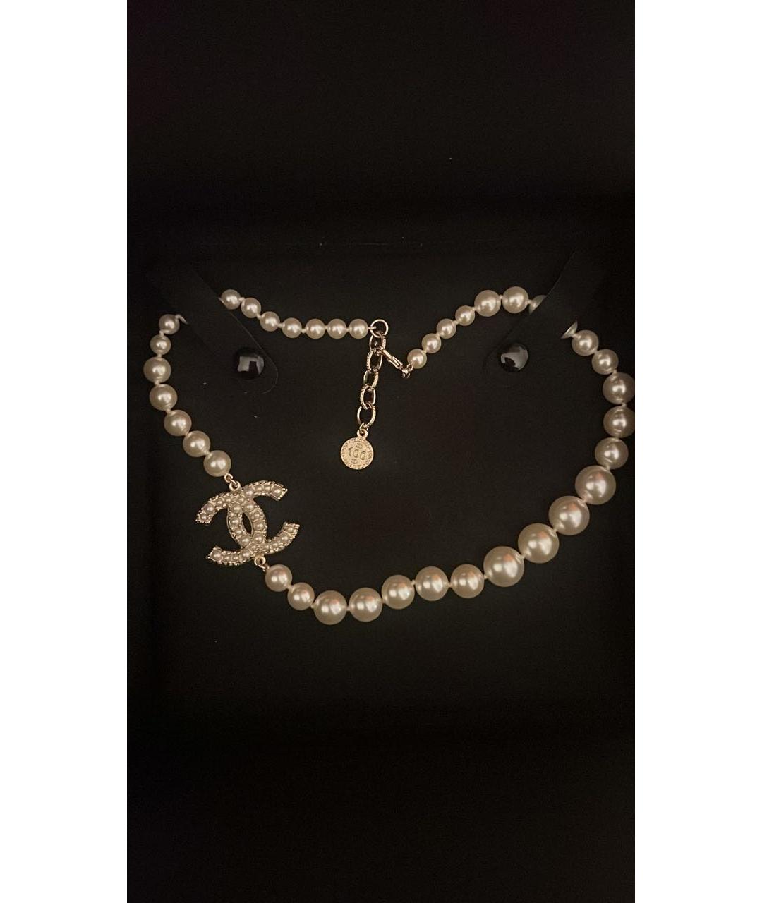 CHANEL Белый жемчужный чокер, фото 4