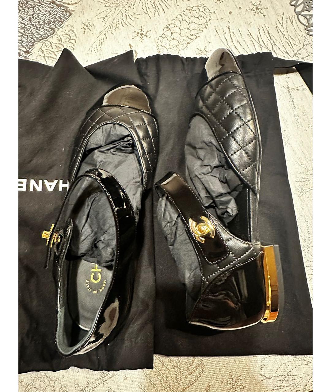 CHANEL Черные туфли из лакированной кожи, фото 5