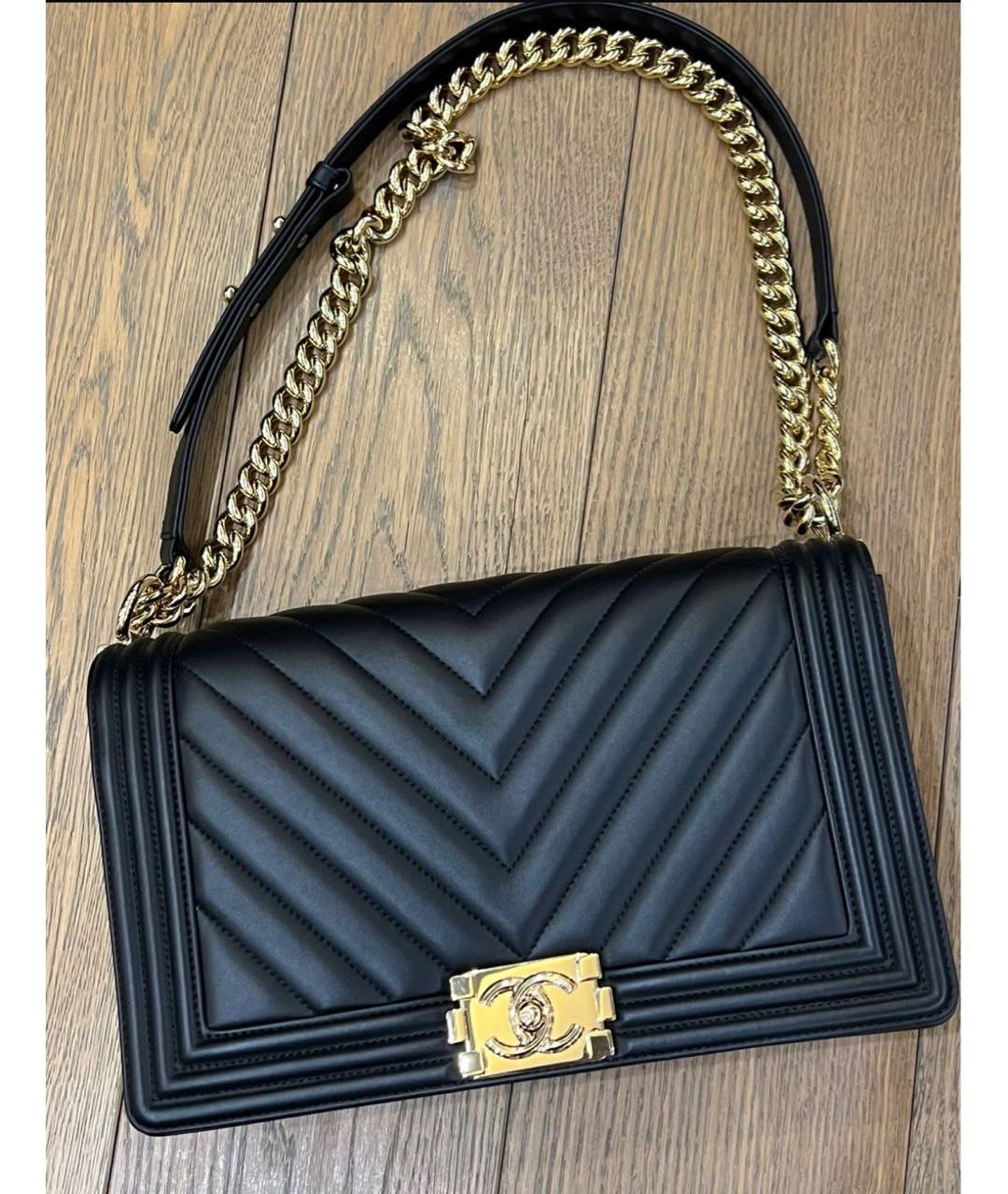 CHANEL Черная кожаная сумка через плечо, фото 2