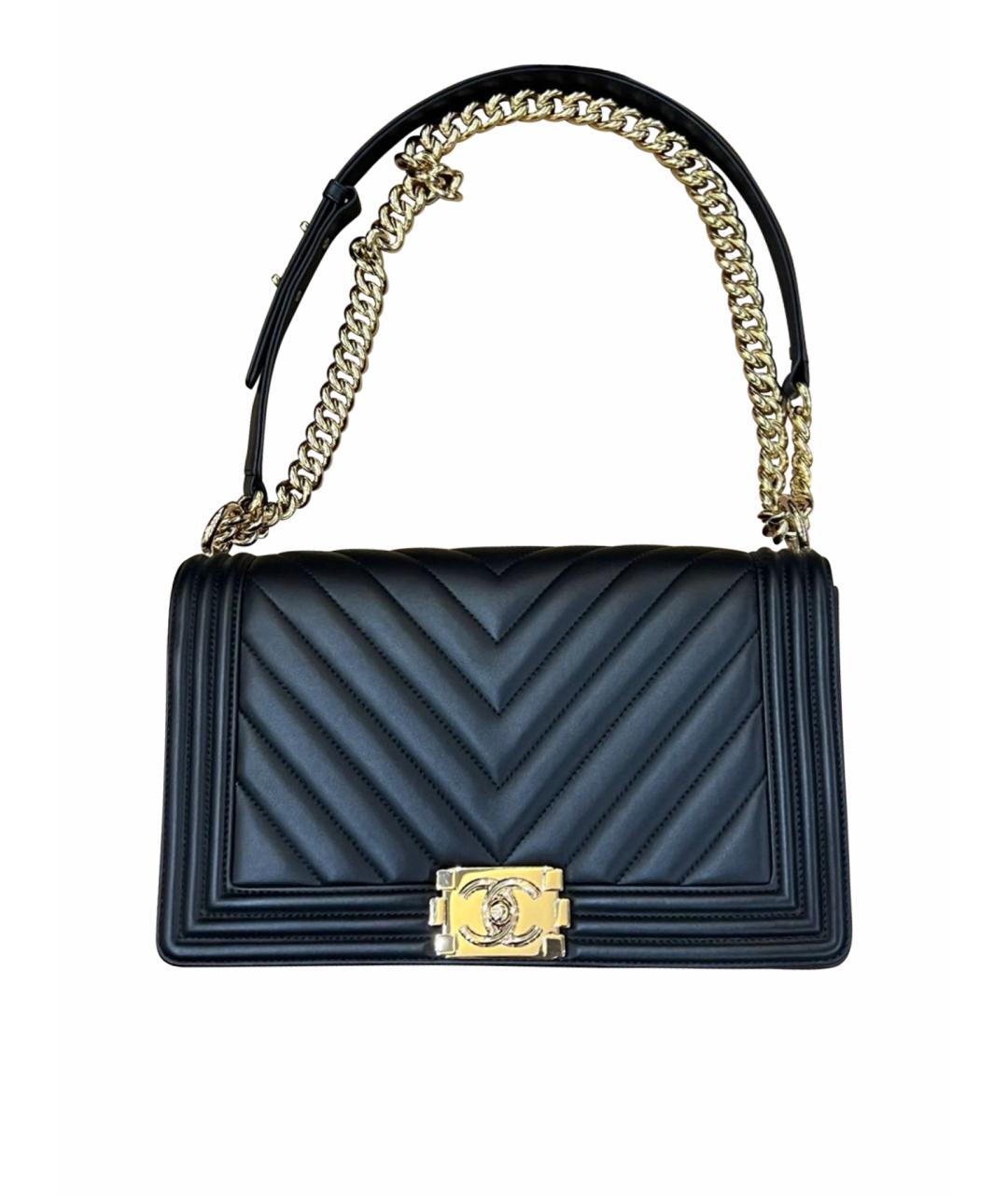 CHANEL Черная кожаная сумка через плечо, фото 1