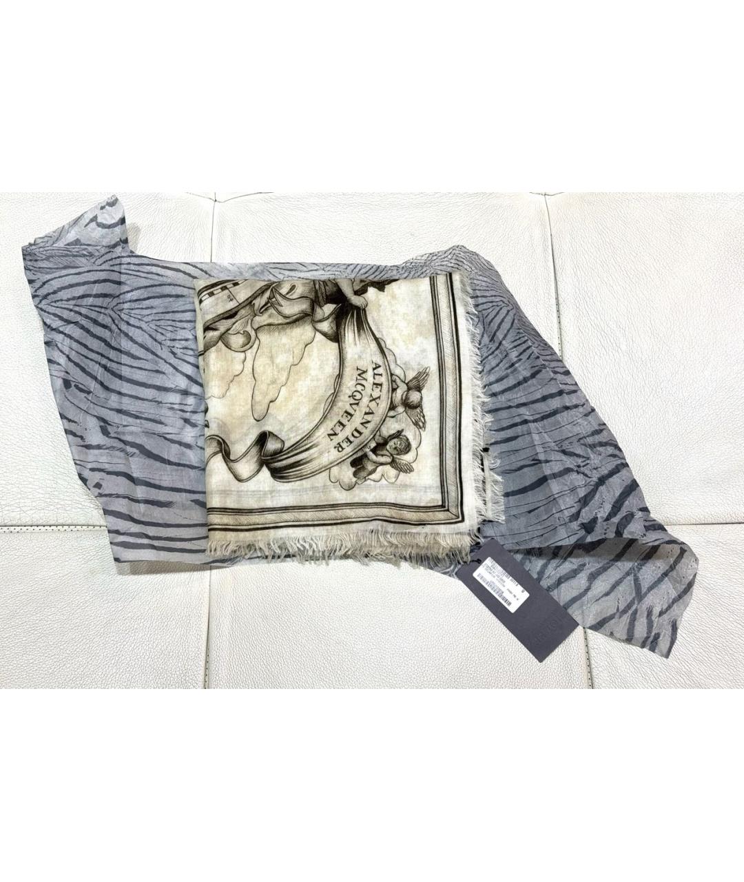 ALEXANDER MCQUEEN Бежевый кашемировый платок, фото 4