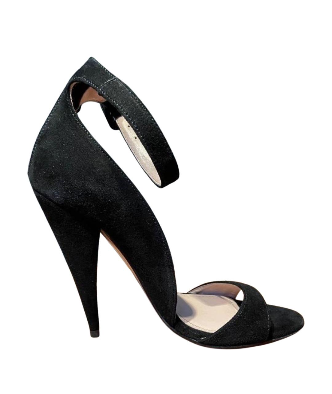 MIU MIU Черные замшевые босоножки, фото 1